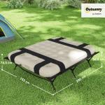 Campingsäng Gästsäng med Luftmadrass Svart Khaki av Oxford ve PVC för Resa ve Utomhus Extra Bred Säng för 2 Vuxna 200 x 153 cm