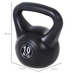 Kettlebell 10 kg, Vikthantel Fylld med Sand för Nybörjare, Svart
