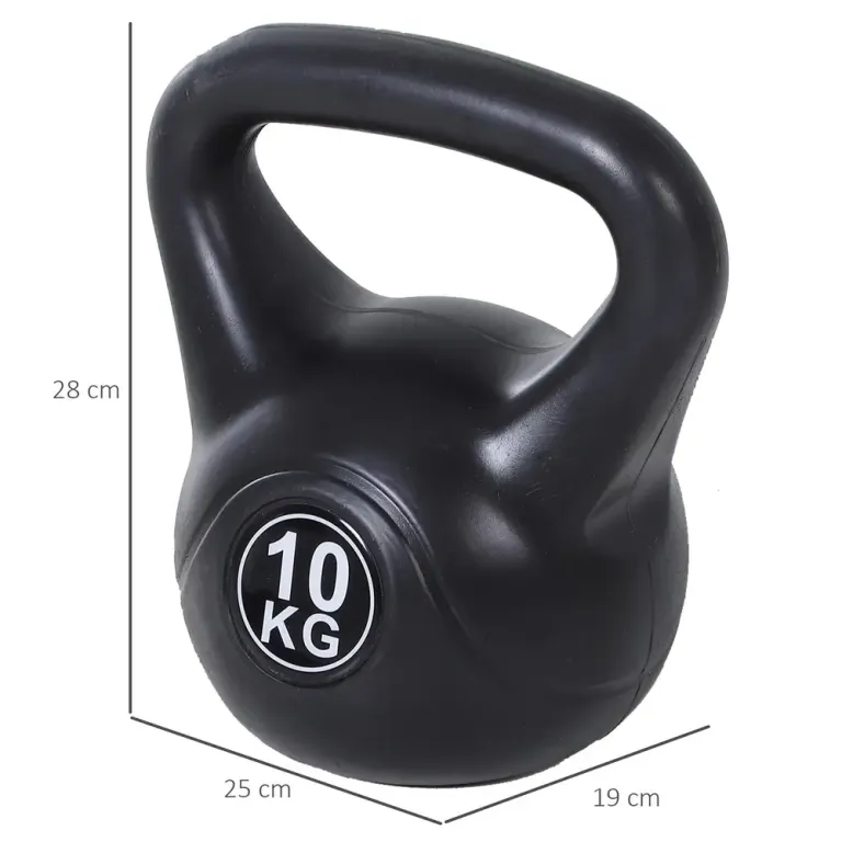 Kettlebell Fylld med Sand 10 kg, Svart