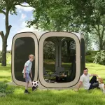 Pop-up Campingtält, Bärbart med UPF50+ Skydd och Nätsidor, Kaki