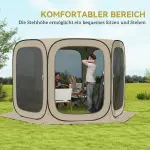 Pop-up Campingtält, Bärbart med UPF50+ Skydd och Nätsidor, Kaki