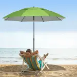 Strandparasoll med Ventilationshål och Skyddskåpa, Grön, Ø185 cm