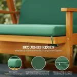 Verandagunga med Taklucka i Äkta Trä, Gungbänk med Liggfunktion för 3 Personer, Mörkgrön