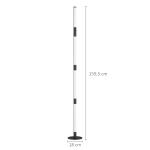 Golvlampa LED Lampa med Fjärrkontroll Mörkgrå av Metall och Plast för Sovrum och Vardagsrum Dimbar Lampa med Appkontroll