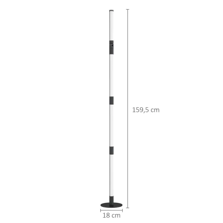 Golvlampa LED Lampa med Fjärrkontroll Mörkgrå av Metall