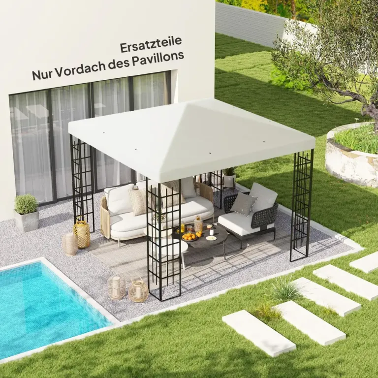 Ersättningstak för Paviljong Gazebotak Ljusgrå 3 x 3 m