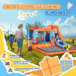 Uppblåsbar Hoppborg med Rutschkana, Roligt Lekslott med Raket-Tema, Inkluderar Fläkt för Snabb Uppblåsning, Flerfärgad, 3-8 år