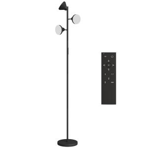 Golvlampa Dimbar Svart Metall för Vardagsrum 3 Roterbara Huvuden RGB Fjärrkontroll Touch Modern Design
