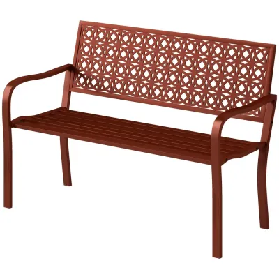 Trädgårdsbänk 2-Sits Röd 127 x 63 x 85 cm