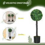Konstgjorda Växter Buxbom Grön av PEVA och Plast för Inomhusbruk Set med 2 UV-Beständig Krukväxt med Kruka 60 cm