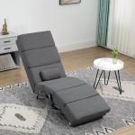 Massagestol och Liggstol med 8 Vibrationspunkter, 5 Lägen, Grå, 56 x 168 x 84 cm