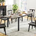 Matbord Utdragbart för 6–8 Personer i Modern Design för Utomhusbruk Hållbar och Stabil Grå Aluminium och Stål med Trälook
