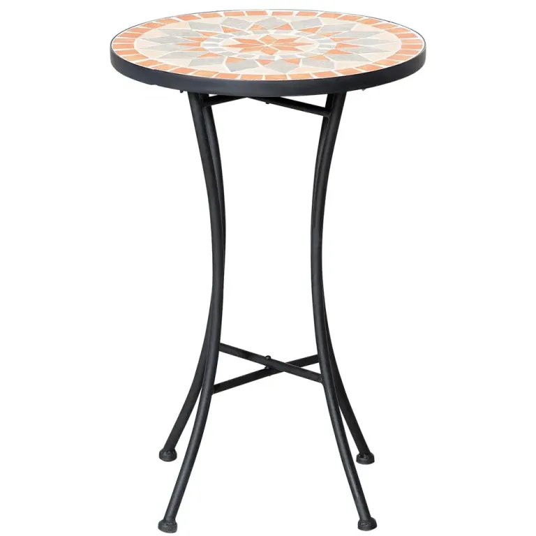 Blompall i Mosaik Rund Trädgårdspall 35,5 cm