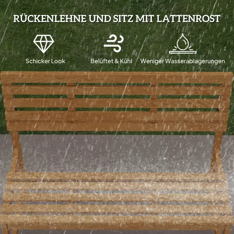 2-sits Trädgårdsbänk i Teak – och Konvertibelt 110x61x89 cm