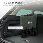 Hopfällbar Trädgårdsvagn Transportvagn med Avtagbar Presenning, 120 kg, 95 L, Grön