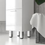 Badrumsskåp med 4 Lådor och Slät Yta för Förvaring i Badrum och Sovrum Hållbar och Stabil Vit Spånskiva för Hemmet Modern Design