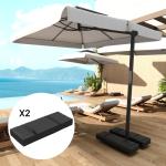 Sandsäckar Parasollvikter Set med 2 Svart av 600D Oxford för Paraplystativ Fyllbara Vikter upp till 25 kg