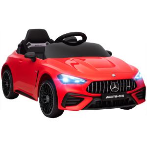 Elbil Barn Sportbil Röd Plast för Barn 3–6 År Batteridriven Bil med Fjärrkontroll 12V Motor och Musikfunktion Rolig Lek