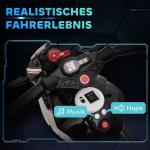 Elektrisk Barnmotorcykel, Ljus och Ljud, 3 km/h, Laddningsbar, Plast och Metall, Svart/Vit