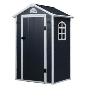 Verktygsbod Trädgårdsbod Redskapsbod med Ventilationsfönster Metall för Trädgård Grå 134 X 104 X 204 Cm