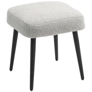 Fotpall Fotstöd Ljusgrå av Kashmirlook och Stål för Vardagsrum och Sovrum Fyrkantig Pall Bekväm Sits