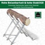 Sågbock Stabil Silver Metall för Brännved och Skogsarbete Hopfällbar Konstruktion för Vedhantering och Sågning 83 x 83 x 79 cm