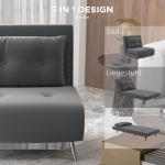 Sovstol Bäddfåtölj Mörkgrå av Sammet och Metall för Gäster Bekväm Enkelsoffa med Sängfunktion och Kuddar 77 x 88 x 83 cm
