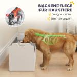 Matbar Hund med Förvaring Vit MDF och Rostfritt Stål för Hundar Upphöjda Matskålar med Skåp Halkskydd Praktisk Design 60 × 30 × 36 cm