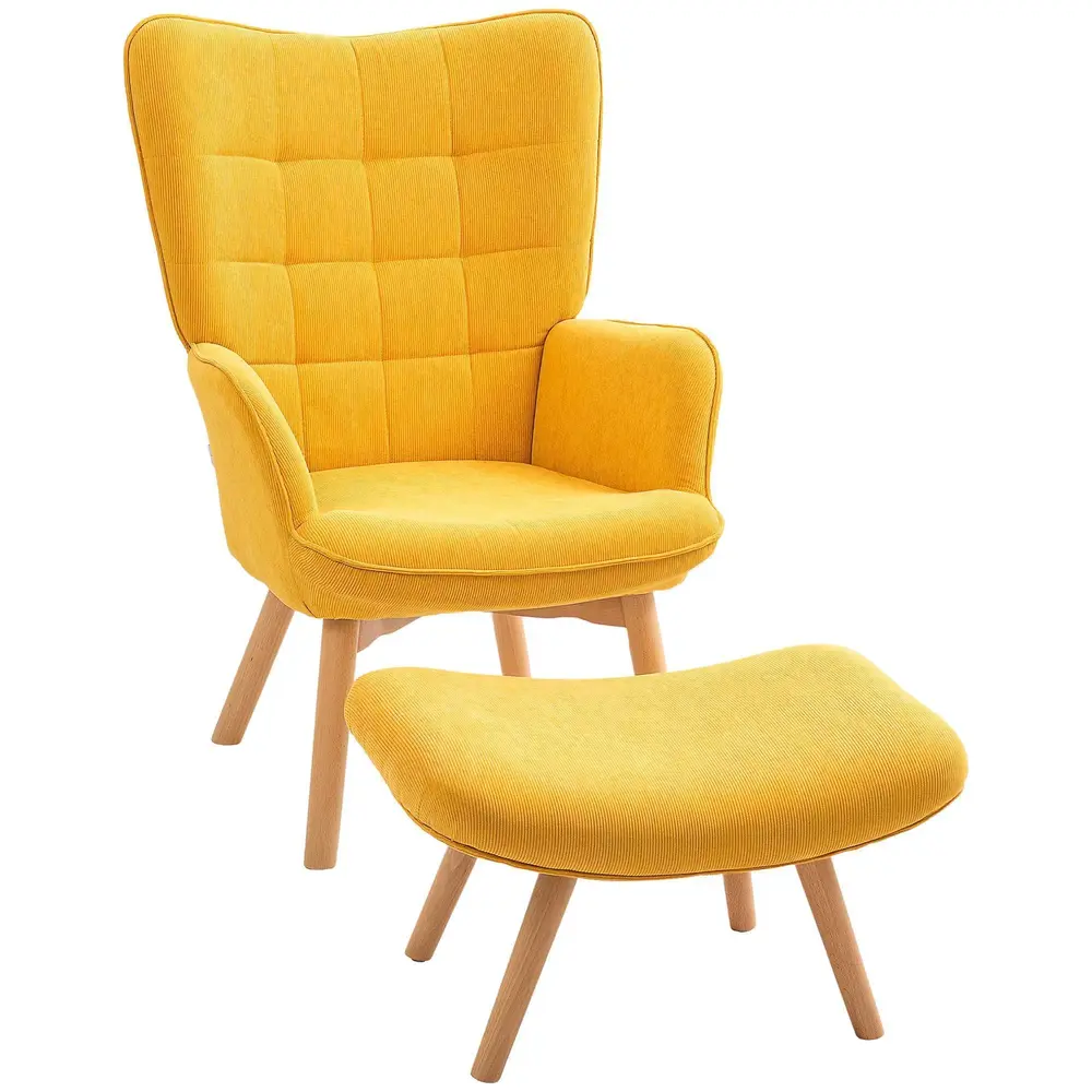 Fåtölj Öronlappsfåtölj med Pall Orange av Manchesterlook