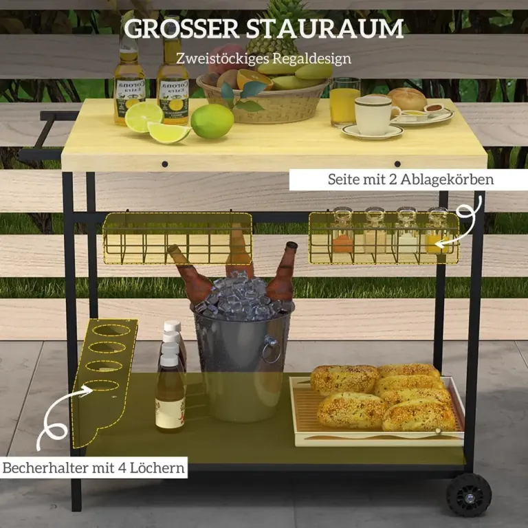 Serveringsvagn Trädgårdsvagn Natur av Gran för Grillfester