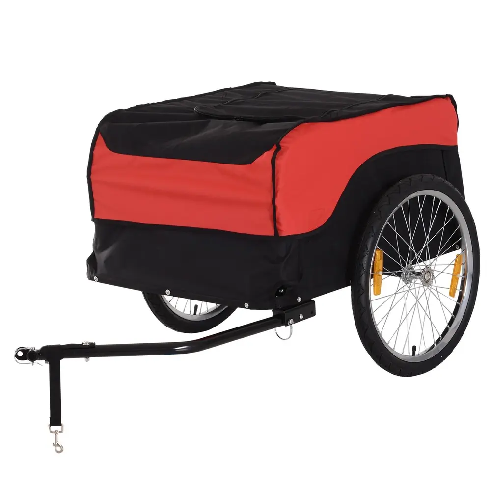 Transportvagn Lastvagn Röd Svart Metall och Textil