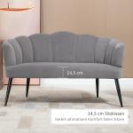 2-sits Soffa, Tvåsits Fåtölj i Modern Design, upp till 160 kg, Grå, 132 x 66 x 80 cm