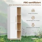 Bokhylla Stor Vit MDF för Vardagsrum och Kontor Fristående Hylla med 4 Öppna Hyllplan och 2 Skåp Modern Design 176 cm