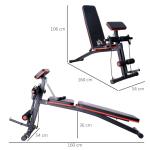 Multifunktionell Viktbänk Multigym med Fjäderbooster Träningsbänk Hemmagym upp till 120 Kg Svart 54 X 160 X 106 Cm