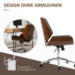 Kontorsstol Skrivbordsstol Svart av Trä och Konstläder för Kontor och Hem Höj och Sänkbar Snurrstol med Tiltfunktion Retro Design