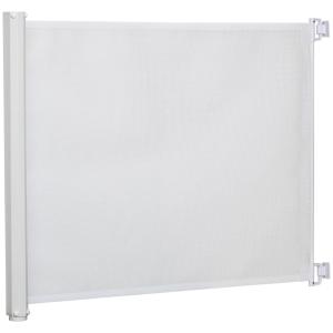 Utdragbar Säkerhetsgrind i PVC, Flexibel Skyddsbarriär för Dörrar och Trappor, Rullgardinsfunktion sparar plats, Vit, 115 x 82,5 cm