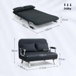 Bäddsoffa Sovsoffa Svart av Sammetslook och Trä för Vardagsrum 2-Sits Soffa med Sovfunktion