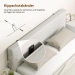 Sänggavel Vägghängd Gräddvit Tyg för Säng 160 cm Mjuk Stoppning Modern Design Väggmonterad 160x10x60 cm