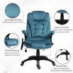 Gamingstol med Massage och Värme, Ergonomisk Kontorsstol i Blått Konstläder, Bekväm Spelstol med Hög Rygg, Blå, 68 x 72 x 110-120 cm, 120 kg