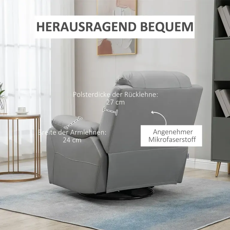 Snurrbar TV-Fåtölj med Fotstöd Relaxstol i 72 x 71 x 60 cm
