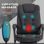 Kontorsstol Skrivbordsstol Ergonomisk med Massagefunktion Svart av Konstläder för Kontor Datorstol med Liggfunktion och Fjärrkontroll