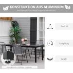 Trädgårdsbord Stabil Svart Aluminium för Trädgård och Altan Robust Matbord för Utomhusbruk i Väderbeständigt Material 190 x 90 x 74 cm