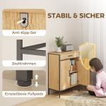 Badrumsskåp med 2 Hyllplan och Stor Låda i Industristil för Badrumsartiklar Hållbar och Stabil Natur Ekoptik Spånskiva och Metall