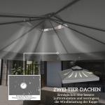 Reservtak till Paviljong med Dräneringshål och UPF30+ Skydd för Trädgård Hållbar och Vattenavvisande Mörkgrå Polyester 3 x 3 m