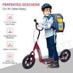 Barnsparkcykel med Bakbroms, Stadsskoter för Barn, Kickboard, Höjdjusterbar, Stål, EVA, Röd, 120 x 52 x 80–88 cm