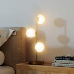 Bordslampa 3 Glober Elegant Mässing Stål och Glas för Sovrum och Vardagsrum Modern Bordsbelysning med G9 Sockel Stabil Fot 24x24x53 cm