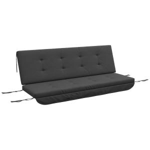 Dyna till Hammock 3-Sits, Bekväm Sittdyna med Ryggstöd, Väderbeständig Stoppning för Trädgårdsgunga, Mörkgrå, 170 cm