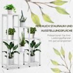 Blomsterstege, Växtställ med 7 Etage, för Inomhus- och Utomhusbruk, Stål, Vit, 65 x 23 x 94,5 cm