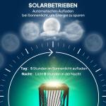 Solar Golvlampa Rottinglampa med Ljussensor Natur av Rotting för Trädgård och Balkong Boho Stil Lampa med 25 LED