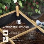 Upphöjd Säng Odlingslåda Natur av Trä för Örter och Blommor Hopfällbar Kall Ram med 12 Avdelare och Fiberduk 122 x 91,5 x 89 cm